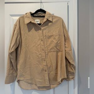 Abercrombie tan oversized corduroy shirt jacket